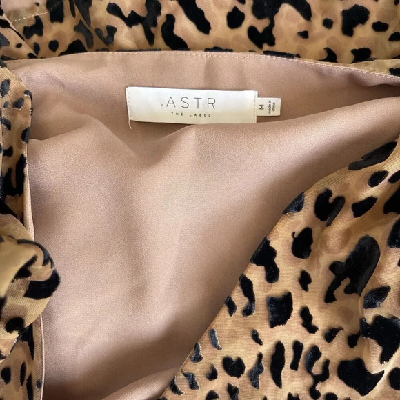 ASTR The label Iris Wrap Top Leopard Print Long Sleeve Burnout Blouse Women’s M - Picture 4 of 4